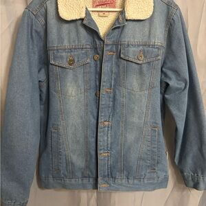 Men's Blue Denim Jacket with Sherpa Lining